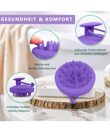 Head Massage Brush | Silicone Scalp Massager for Hair Growth | Purple Shampoo Brush - Buy Online on GoSupps.com