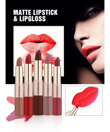 Matte Lipstick & Lip Gloss Set | Long Lasting & Pigmented in C08 Brownish Red - Buy Online on GoSupps.com
