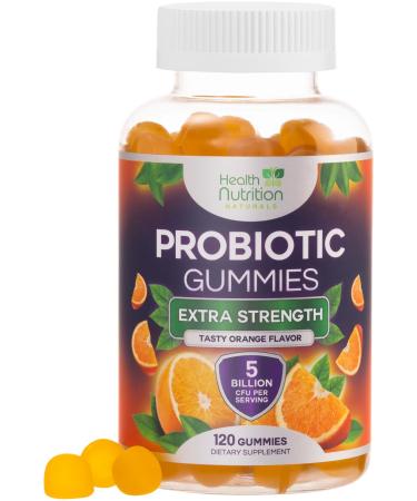 Probiotic Gummies 5 Billion CFU - Advanced Multi-Strain Probiotic Formula Immune Digestive & Gut Health Support Gummy for Women Men Kids Daily Probiotics Supplement Non-GMO Vegan 120 Gummies 120 Count (Pack of 1)