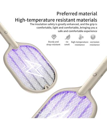 Fly Racket - 3000V Powerful Swatter Racket 2 in 1 Fly Swatter with USB Rechargeable Base 3-Layer Safety Mesh Inhaled Photocatalyst Fly Trap Light Dirfuny (Beige) - Buy Online on GoSupps.com