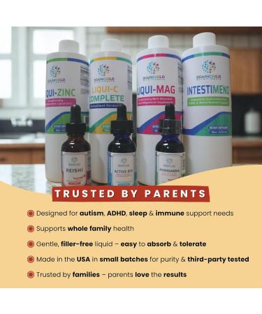 BrainChild B-Complex Liquid - High-Potency Methylated B Vitamins for Energy Stress & Mood Non-GMO Vegan Gluten-Free Mango - 16oz Mango 16oz - Buy Online on GoSupps.com