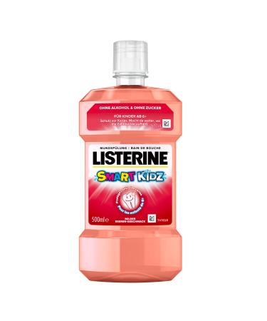Listerine Smart Kidz Mild Berry (500 ml) antibacterial children mouthwash without alcohol & without sugar mouthwash protects against caries suitable for children from 6 years 500 ml (1 Pack) Smart Kidz (500 ml) - Buy Online on GoSupps.com