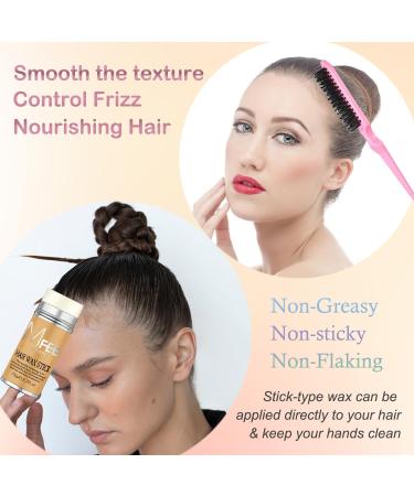MULAFEE 2 Pack Hair Wax Stick Kit Wax Stick for Smooth Hair Wigs Non-Greasy Styling Wax for Fly Away and Edge Frizz Hair Slick Stick with Comb & Hair Clips Set - Buy Online on GoSupps.com