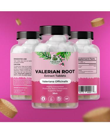 Amazing Botanicals Valerian Root Tablets - Organic Valerian Root Extract 200mg per Tablet for Relaxation and Calm - 30 Count - Buy Online on GoSupps.com