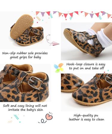 Sonsage Infant Baby Boy Girl Oxford Shoes | Anti-Slip Soft Sole Sneakers 0-6 Months | Leopard Print - Buy Online on GoSupps.com