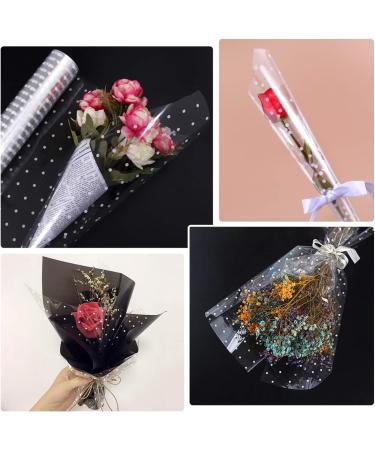 NUOBESTY Cellophane Wrap Roll - Clear White Dot Pattern Florist Paper for Gift Wrapping, Flowers, Crafts, and Food - Buy Online on GoSupps.com