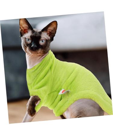 Yardwe Warm Pullover for Pets - Cozy Cat & Puppy Outfits | Sphynx Sweater & Kitten Sweater | Autumn & Winter Clothing | Light Green (37x34x34cm) - Buy Online on GoSupps.com