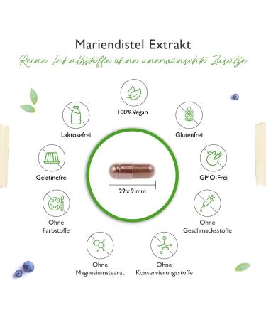 Mary Thistle Extract 180 Capsules - 500mg 80% Silymarin Vegan High-Dose Laboratory Tested - 6 Month Supply - Premium Quality - Buy Online on GoSupps.com