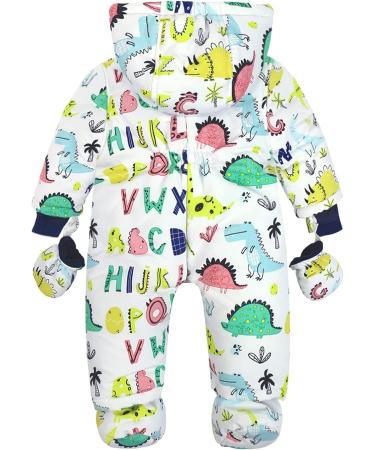 Hooded Baby Boys Winter Snowsuit Romper | Cotton Jumpsuit Outfit with Gloves & Booties | 3-6 Months - Buy Online on GoSupps.com