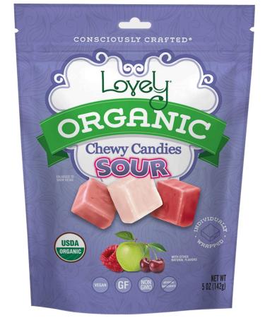 Lovely Candy Organic Chewy Candies Sour 5 oz ( 142 g)