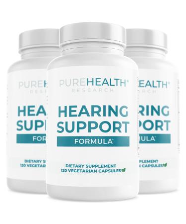 PureHealth Research Hearing Support Formula - Hearing Vitamins to Help Silence the Noise, Safely and Naturally - Ear Ringing Relief with Bioflavonoids to Reduce Tinnitus and Improve Hearing, 3 Bottles