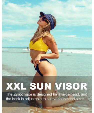 Buy Zylioo XXL Visor Cap - Sun Protection Visor for Large Heads (62cm) | Navy Blue Sports Cap - Buy Online on GoSupps.com