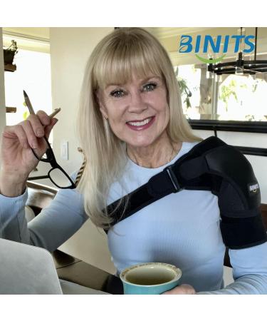 Shoulder Brace for Rotator Cuff & Tendonitis Relief | Adjustable Sleeve for Men & Women (S-M) - Pain Dislocation Support - Buy Online on GoSupps.com