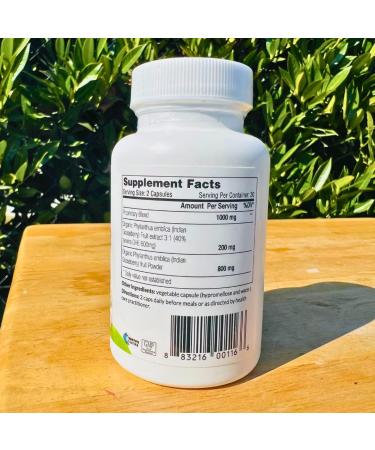 Sewanti Organic Amla Antioxidant & Cleansing Aid - 60 Vegan High Potency Extract Capsules (500mg) - Buy Online on GoSupps.com