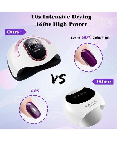 Etunsia 168W LED Nail Lamp for Gel Polish - Professional Nail Dryer with 4 Timer Modes and Auto Sensor - Large LCD Screen - Fast Curing for At-Home Gel Nails (Pink) - Buy Online on GoSupps.com