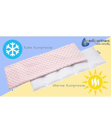 Medi Partners Cherry Core Pillow - 60x20cm 800g Eco-Friendly Minky 5 Chambers for Heat & Cold Therapy - Large Removable Cover in Light Pink - Buy Online on GoSupps.com