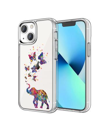 Feizhirunai compatible with iPhone 15 case colorful butterfly cute elephant design shockproof soft TPU slim shell for women and men iPhone 15 (6.1 inch) pattern 3