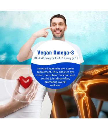 2 Pack Omega-3 Gummies Potent Algae Omega Source Boost Brain Eye & Immune Function with DHA and EPA Vegan & Sugar Free Orange Flavor 120 Count Orange 60 Count (Pack of 2) - Buy Online on GoSupps.com