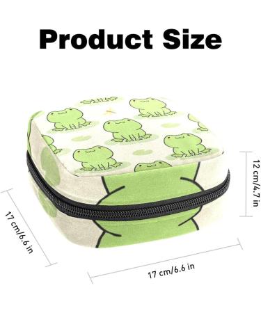 Cute Cartoon Frog Sanitary Napkin Storage Bag | Feminine Menstrual Cup & Nursing Pad Holder | Portable Period Bag for Women & Teen Girls - Multi-colored - Buy Online on GoSupps.com