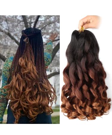 Hayalisha 8 Pack French Curl Braiding Hair 16 inch Pre Stretched Bouncy Braiding Hair Easy Braid Crochet Hair Yaki Texture Synthetic Hair Extensions For Black Women 75/Pack (16 inch 8pack 1B/33/30) 16 Inch 8pack 1B/33/3...