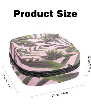 Large Capacity Women's Travel Storage Bag | Menstrual Cup Pocket & Makeup Organizer - Tropical Leaves Design - Buy Online on GoSupps.com