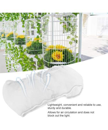 2Pcs Bird Cage Cover Seed Catcher - Universal Parrot Cage Accessories | 26.0-52.0Inx6.7In, Lightweight Polyester Mesh Skirt Guard - Small-White - Buy Online on GoSupps.com