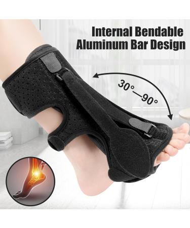 Plantar Fasciitis Night Splint Adjustable Orthotic Brace for Foot Drop Arch Pain & Achilles Tendonitis (Black) | International Shipping - Buy Online on GoSupps.com