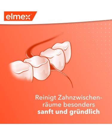 Elmex Dental Floss 50m - Waxed Tooth Strap for Effective Cleaning - Fleece Effect with Aminfluoride Prevents Cavities & Gum Infections (Pack of 4) - Buy Online on GoSupps.com