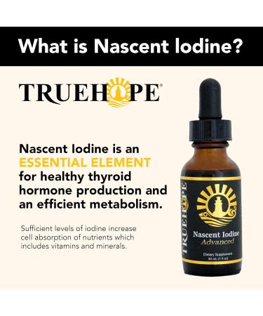 Truehope Pure Nascent Iodine Liquid Supplement - Potent Tincture Fast-Absorbing No Fillers Binders or Additives Pure Nascent Iodine Advanced 2% Drops 1 Fl Oz 30 ml - Buy Online on GoSupps.com