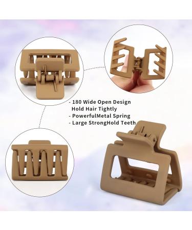 VRbeatter Small Square Hair Claw Clips 1.6 Inch - 8 Pack Neutral Color Hair Accessories for Thin Hair - Matte Non-slip Design for Women and Girls - Buy Online on GoSupps.com