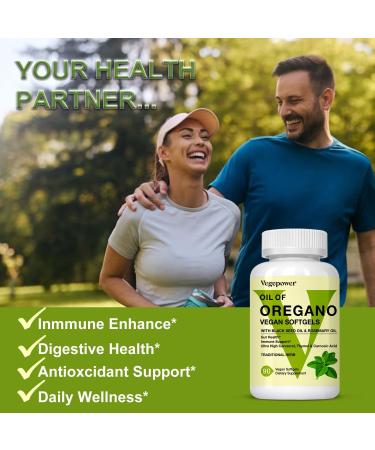 VEGEPOWER Oil of Oregano with Black Seed Oil, 4 in 1 Oil of Oregano Vegan Softgels Supplement - with Carvacrol, Thymol, Rosemary and Vitamin A to Help Support Immune & Gut Health, Non-GMO, 90 Counts - Buy Online on GoSupps.com