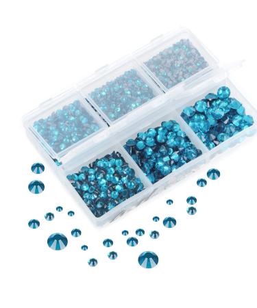 AD Beads 4500pc Hotfix Rhinestones Set with Tools - Blue Zircon Crystal Gems for DIY Crafts, Nail Art, Face, Clothes, Shoes - Buy Online on GoSupps.com