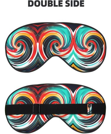 Abstract Circle Swirl Print Blackout Eyeshade - Perfect for Travel Naps & Shift Work - Adjustable Elastic Strap - Buy Online on GoSupps.com