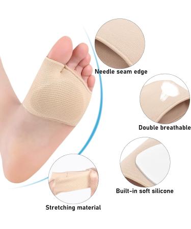 2 Pair Soft Gel Metatarsal Pads for Ball of Foot Pain Relief - Men & Women - Black & Beige - Buy Online on GoSupps.com
