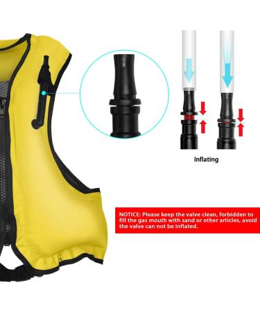 OMOUBOI Inflatable Snorkel Vest Adult Swimming Jacket - Yellow, 90-220 lbs | Dive, Surf, Swim Safely in Water Sports - Buy Online on GoSupps.com