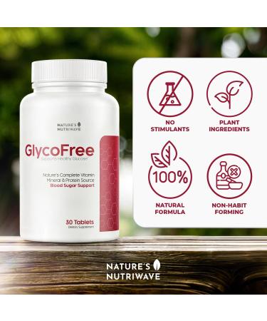 GLYCOFREE Supplement Natural Plant-Based Blend with Berberine Bitter Melon Cinnamon Inulin | Non-GMO Made in USA - 30 Tablets 1 Month Supply 30 Count (Pack of 1) - Buy Online on GoSupps.com