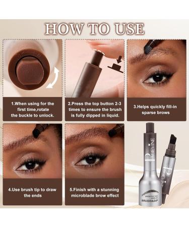 Xionghonglong Brush and eyebrow pencil waterproof gel with multifunctional brush longlasting taupe - Buy Online on GoSupps.com