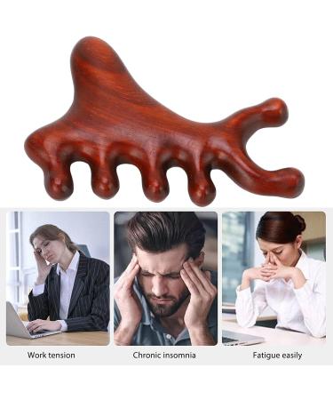 Handmade Sandalwood Wood Head Massage Comb | Wide Tooth Scalp Massager for Hair Growth | Gua Sha Scraping Device for Hair Care - Buy Online on GoSupps.com