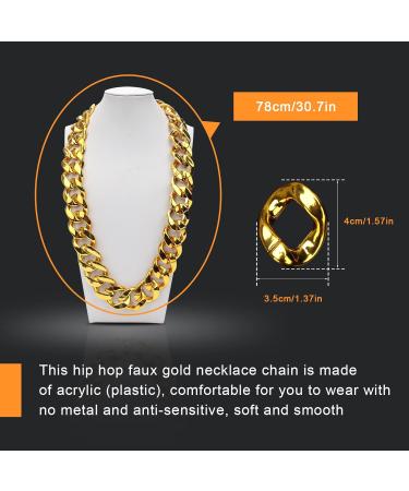 Hoedia Faux Gold Chain Necklace Hip Hop Chain Gold Necklace for Men Gold Chain Necklace 30.7in Punk Style Necklace Removable Chain for Pet Cats & Dogs Taking Pictures Christmas Costume - Buy Online on GoSupps.com