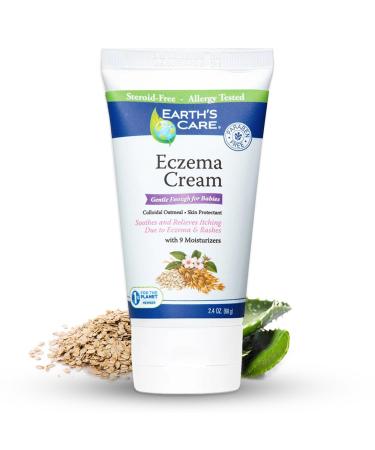 Earth s Care Eczema Cream - Natural Eczema Cream For Adults & Kids - Colloidal Oatmeal Eczema Treatment Cream with 9 Moisturizers - 2.4 OZ