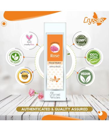 Crysalis Rose Floral Water (Rosa Damascena) - 100ml | Premium Aromatherapy & Skin Care - International Shipping Available - Buy Online on GoSupps.com