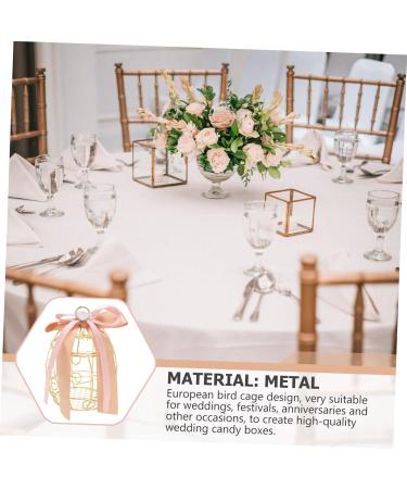 COOLHIYA Bird Cage 2pcs Box Bell Creative Treats Birdcage Wedding Sweets Birthday for Party Shaped Golden 8.3X6.7CM - Buy Online on GoSupps.com