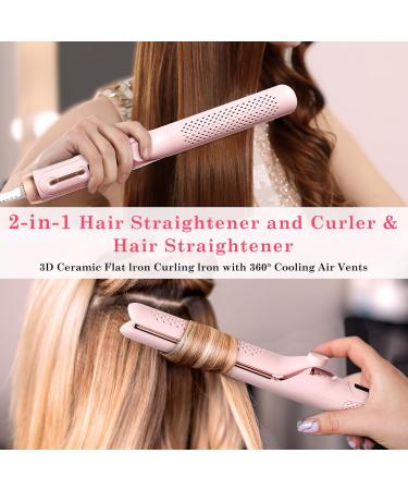 2-in-1 Hair Straightener and Curler - 360 Airflow Styler with 20M Negative Ions LED Display Auto Off & Dual Voltage - Buy Online on GoSupps.com