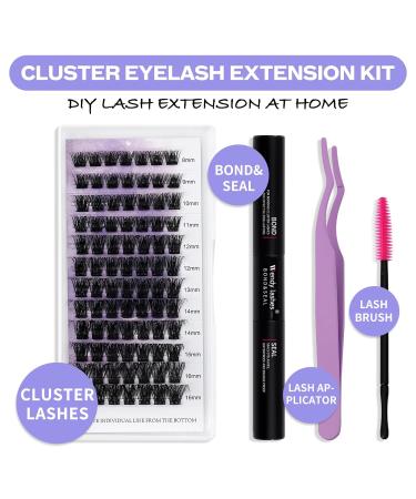 Cluster Lash Extensions Set - DIY C3-D Curl Lash Kit (8-16mm) | Premium Bond & Seal for Stunning Volume - Buy Online on GoSupps.com