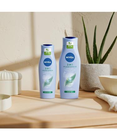 NIVEA 2-in-1 Care Express pH-Balance Shampoo + Conditioner (400 ml) with Aloe Vera - 2-in-1 Hair Care for Naturally Beautiful Hair - Buy Online on GoSupps.com