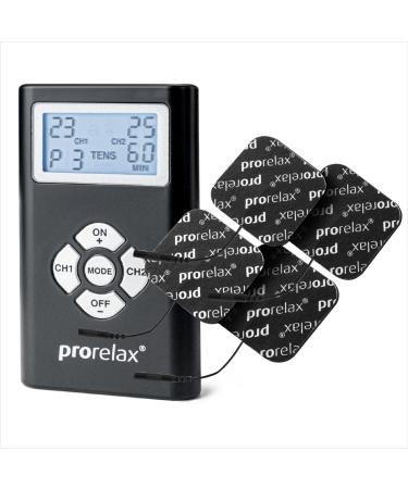 Prorelax Tens/Ems Duo Blackline |Electrostimulation device |2 therapies with one device |Natural therapy against chronic pain and muscle building |Massage device against tension duo black performance