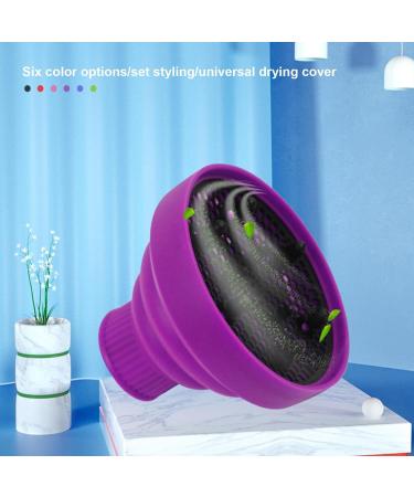 Pzuryhg Blow Dryer Vent Hood | Silicone Foldable Blow Dryer Nozzle Heat Resistant Soft Blow Dryer Accessory Multifunctional Hair Styling Supplies for Girls Purple - Buy Online on GoSupps.com