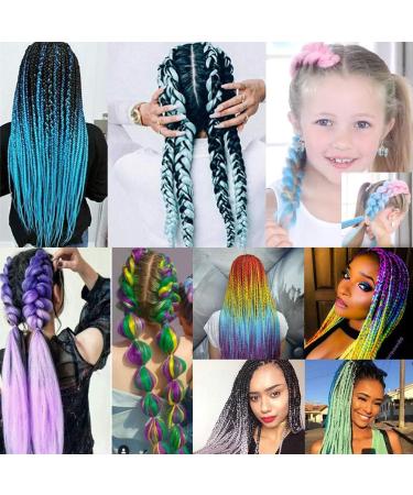 Ombre Jumbo Braiding Hair Extensions 24 Inch 1pc Jumbo Braid Two Tone Synthetic Hair Extension Black to Coffee - Buy Online on GoSupps.com
