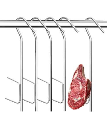 GOIEHIR 21cm smoking hooks 5 pieces smoking hooks stainless steel double hooks for hanging smoked sausages meat fish - Buy Online on GoSupps.com