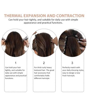 KALLORY 2pcs Vintage Stretch Banana Hair Clips | No Crease Hair Grip Styling Tool for Women - Black | 11.5X4.3X1CM - Buy Online on GoSupps.com